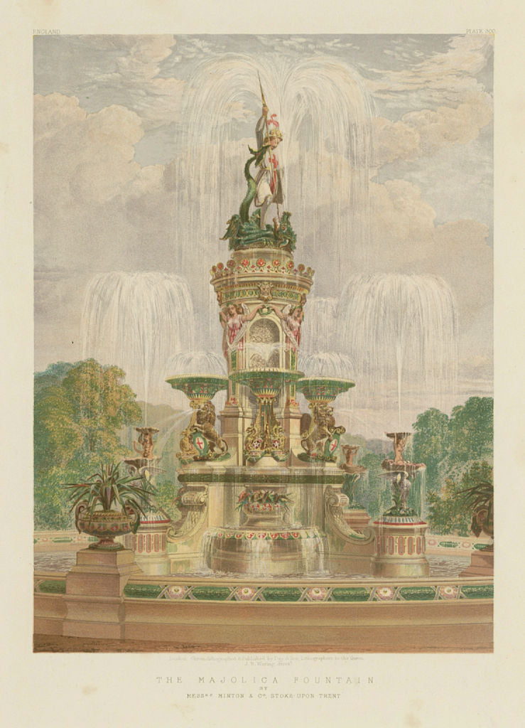 INTERNATIONAL EXHIBITION. Majolica fountain. Minton, Stoke-upon-Trent 1862